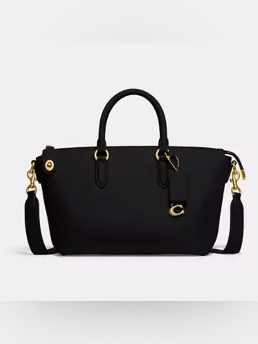 Coach Cara Satchel NWT CE741 Black Pebble - Picture 5 of 10